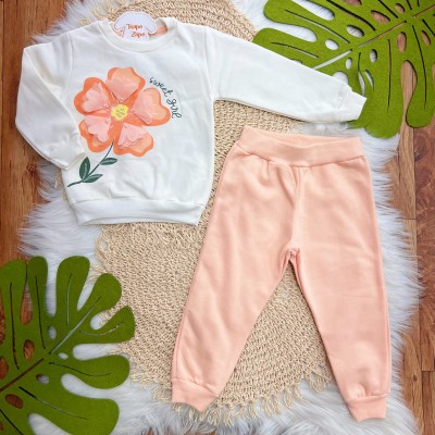 Conj. Casaco Sweet Girl e Calça de Moletom - Rose